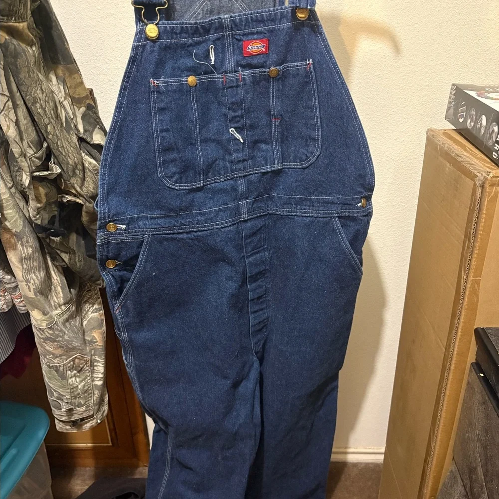 Baggy Dickies Indigo Bib Overalls - Picture 1 of 5